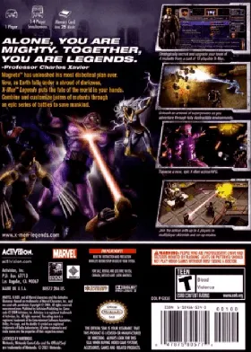 X-Men Legends box cover back